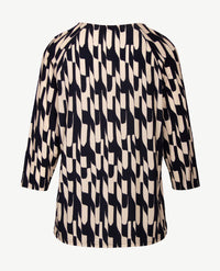 Frank Walder  - Top ronde hals - Beige en navy