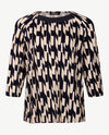 Frank Walder  - Top ronde hals - Beige en navy