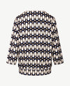 Frank Walder - Blouson - V- hals - Slinger - Off-white, zwart en kobalt