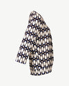 Frank Walder - Blouson - V- hals - Slinger - Off-white, zwart en kobalt