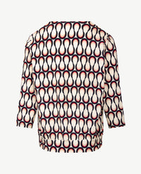 Frank Walder - Blouson - V- hals - Slinger - Off-white, taupe, navy en merlot