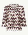 Frank Walder - Blouson - V- hals - Slinger - Off-white, taupe, navy en merlot