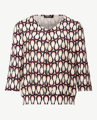 Frank Walder - Blouson - V- hals - Slinger - Off-white, taupe, navy en merlot