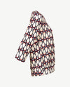 Frank Walder - Blouson - V- hals - Slinger - Off-white, taupe, navy en merlot