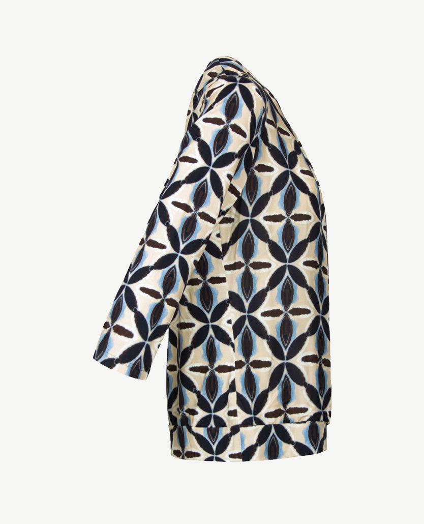 Frank Walder - Blouson - Dessin blue, beige, choc en navy