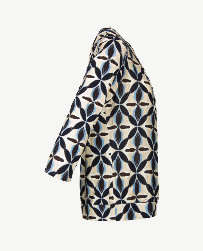 Frank Walder - Blouson - Dessin blue, beige, choc en navy
