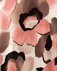 Frank Walder - Blouson - Bloem - Warm rose met choco, taupe, beige en off-white