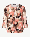 Frank Walder - Blouson - Bloem - Warm rose met choco, taupe, beige en off-white