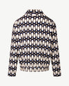 Frank Walder - Blouson met coll - Off-white met zwart en kobalt
