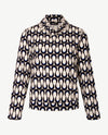 Frank Walder - Blouson met coll - Off-white met zwart en kobalt