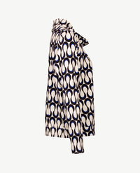 Frank Walder - Blouson met coll - Off-white met zwart en kobalt