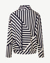 Frank Walder - Blouson met coll - Streep - Navy en licht beige
