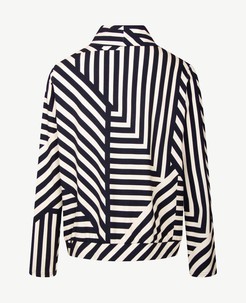 Frank Walder - Blouson met coll - Streep - Navy en licht beige