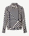 Frank Walder - Blouson met coll - Streep - Navy en licht beige