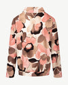 Frank Walder - Blouson met coll - Warm rose met choco, taupe, beige en off-white