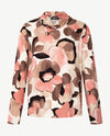 Frank Walder - Blouson met coll - Warm rose met choco, taupe, beige en off-white