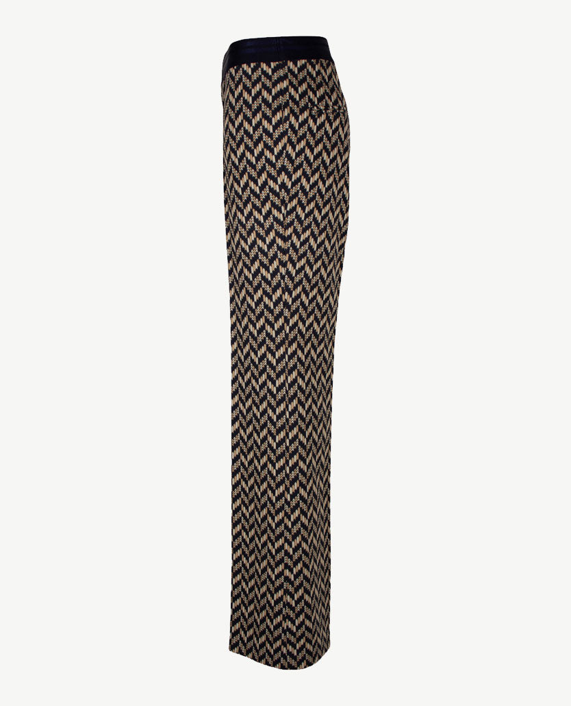 Gardeur - Elastiek rondom - Zaria - Jersey - Normale lengte - Zigzag beige, navy en zwart