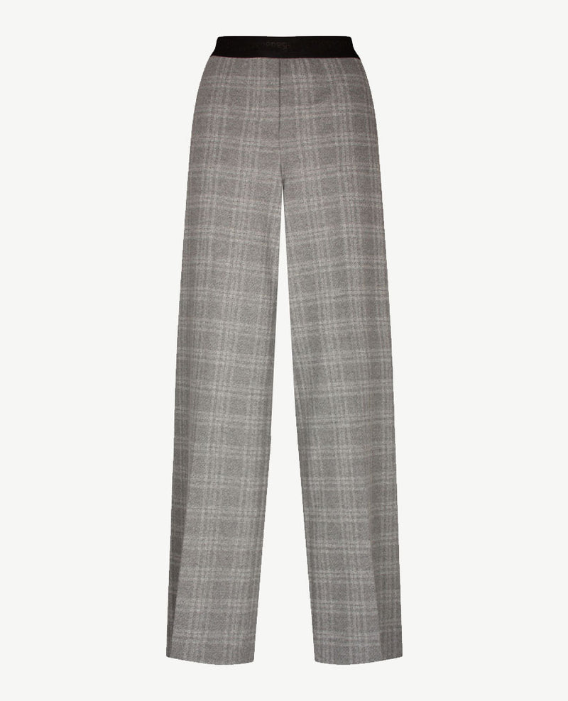Gardeur - Elastiek rondom - Fergie7 - Normale lengte - Flanel jersey - Grijs mêlée met een ruit