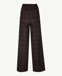 Gardeur - Fergie7 - Instapbroek dames met elastische band - Jersey - Ruit met taupe en zwart