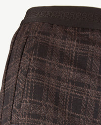 Gardeur - Fergie7 - Instapbroek dames met elastische band - Jersey - Ruit met taupe en zwart
