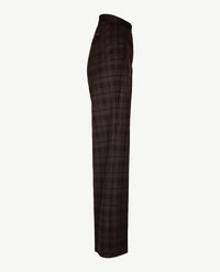 Gardeur - Fergie7 - Instapbroek dames met elastische band - Jersey - Ruit met taupe en zwart