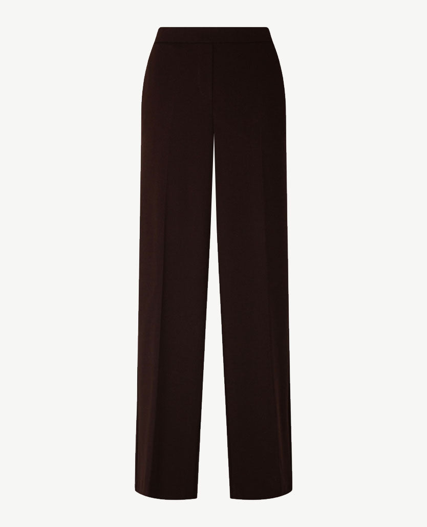 Gardeur - Franca - Instapbroek dames met elastische band - Crêpe jersey - Choco