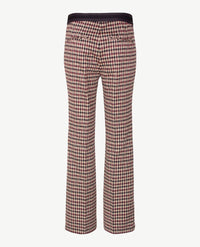 Gardeur - Zaria - Instapbroek dames met elastische band - Jersey - Aubergine met beige en zwart
