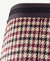 Gardeur - Zaria - Instapbroek dames met elastische band - Jersey - Aubergine met beige en zwart
