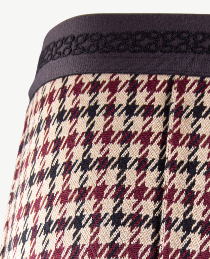 Gardeur - Zaria - Instapbroek dames met elastische band - Jersey - Aubergine met beige en zwart