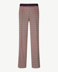 Gardeur - Zaria - Instapbroek dames met elastische band - Jersey - Aubergine met beige en zwart