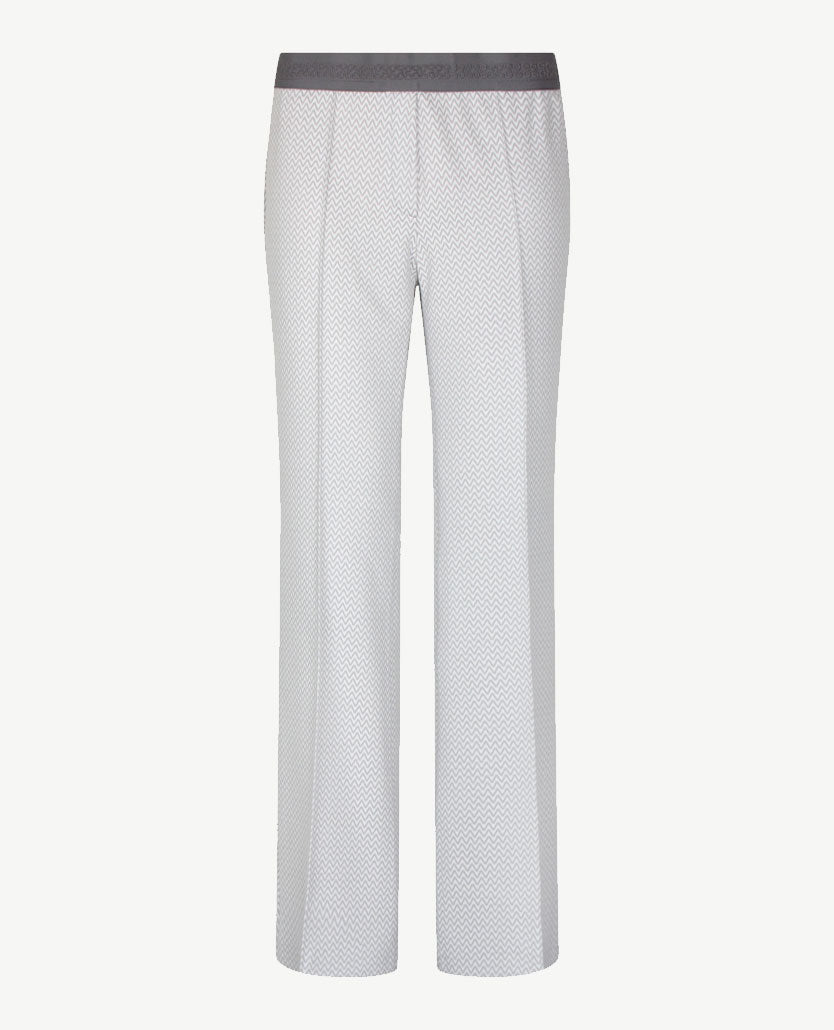 Gardeur - Elastiek rondom - Zaria - Jersey - Normale lengte - Grijs en wit