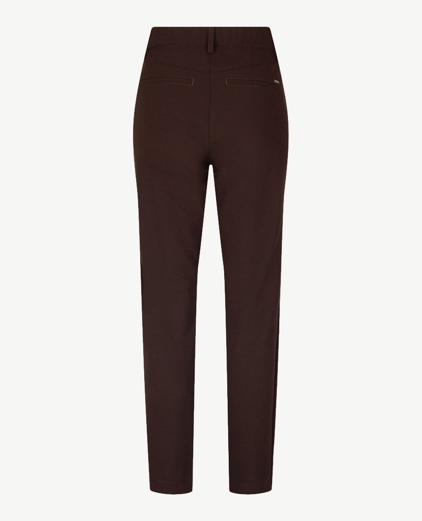Gardeur - Zene57 - Instapbroek dames met elastische band - Traveljersey - Choco