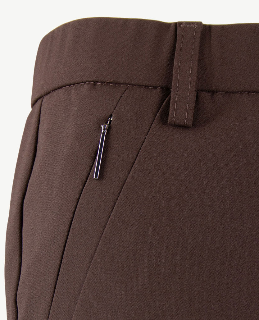 Gardeur - Zene57 - Instapbroek dames met elastische band - Traveljersey - Choco