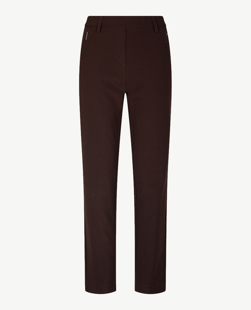 Gardeur - Zene57 - Instapbroek dames met elastische band - Traveljersey - Choco