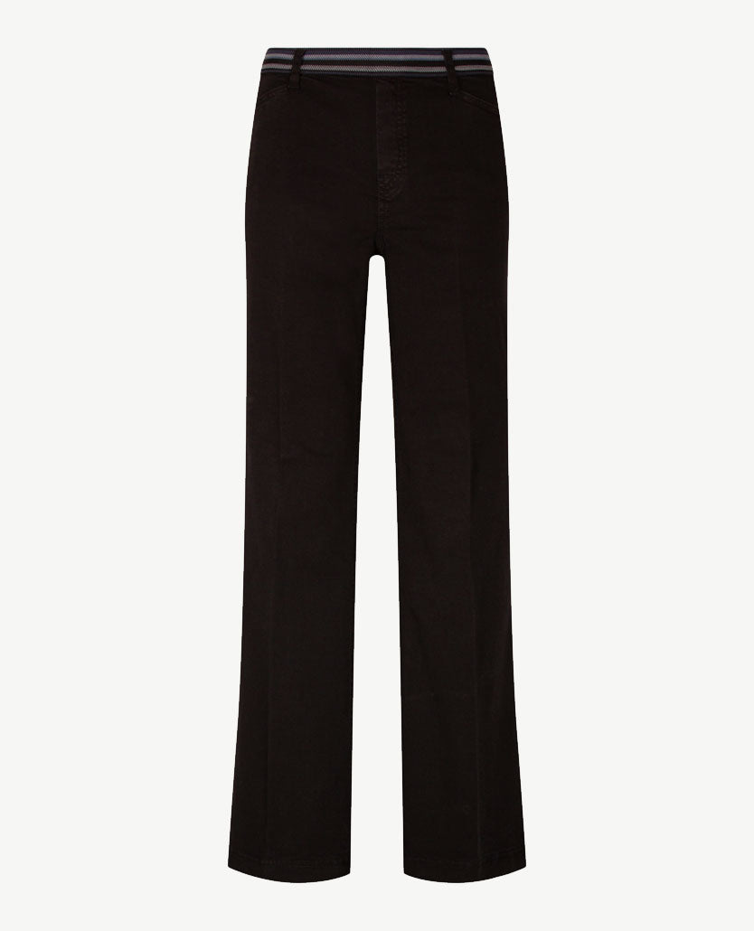 Gardeur - Zilla 1 - Instapbroek dames met elastische band - Flare- Jeans - zwart