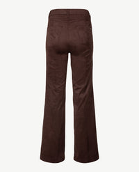 Gardeur - Zilla3 - Instapbroek dames met elastische band - Flared faux suède - Choco