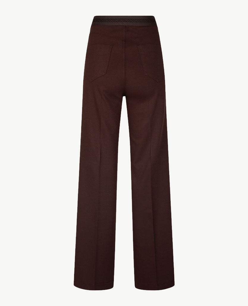 Gardeur - Zilla - Instapbroek dames met elastische band - Flare - jersey - Choco