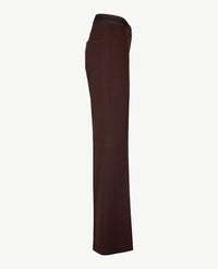 Gardeur - Zilla - Instapbroek dames met elastische band - Flare - jersey - Choco