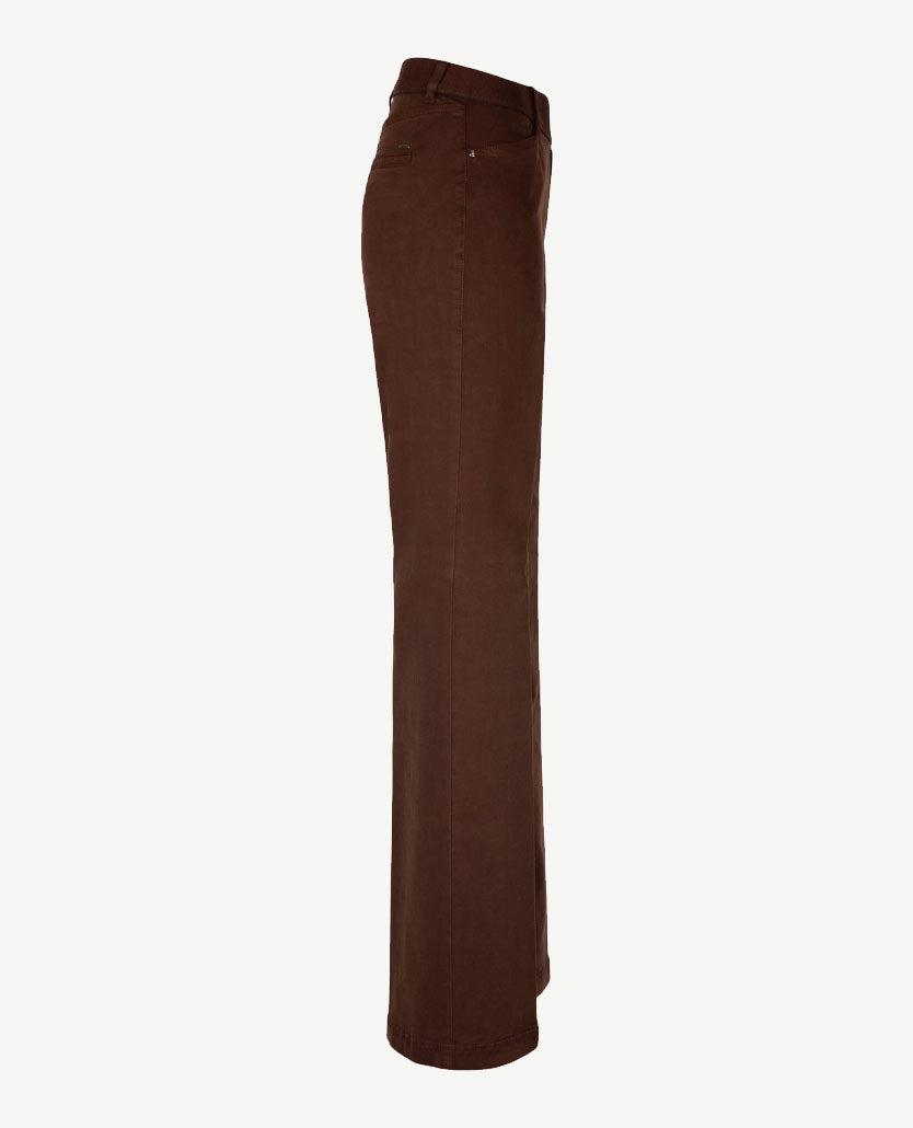 Gardeur - Elastiek rondom - Zilla 1 - Flare katoen - Normale lengte - Choco