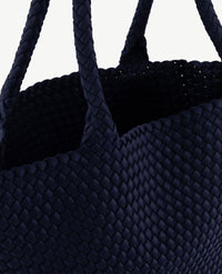 Schoudertas - Shopper Groot - Gevlochten - Navy dichtbij