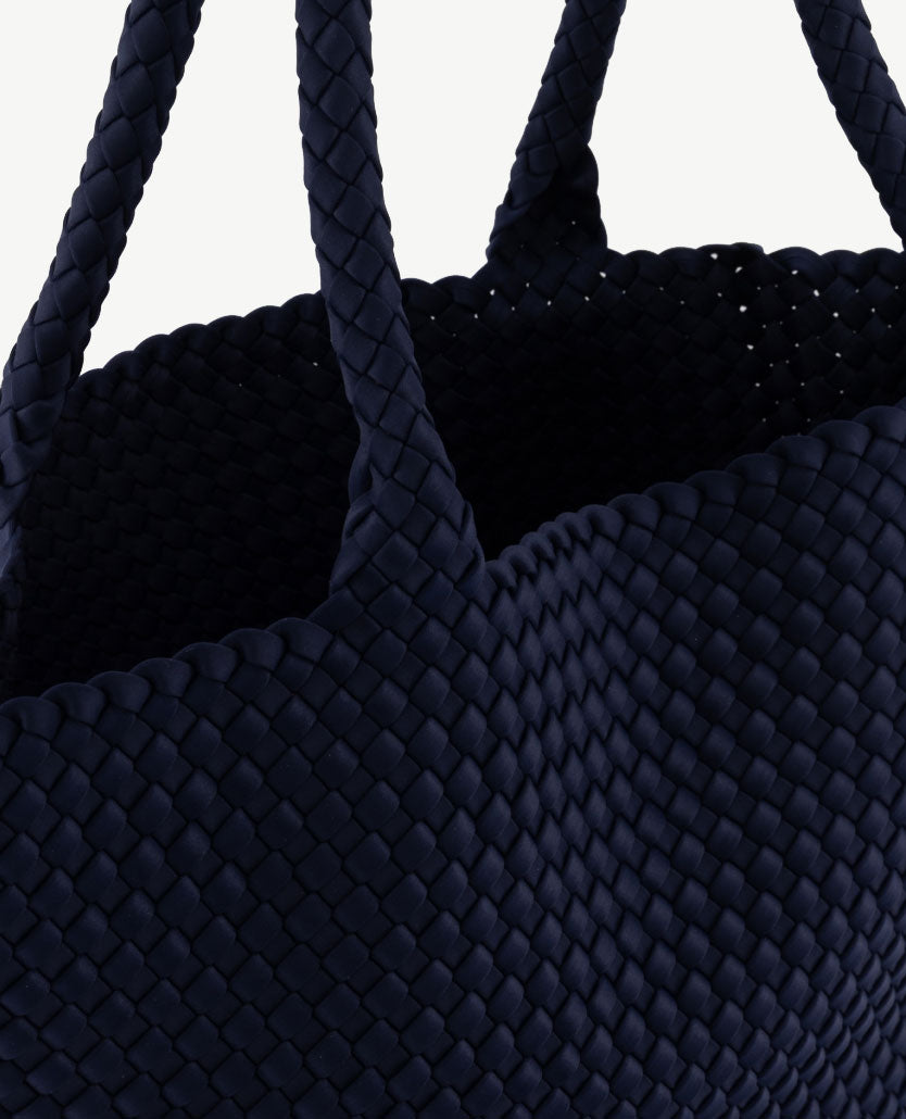Schoudertas - Shopper Groot - Gevlochten - Navy dichtbij