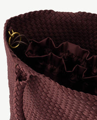 Schoudertas - Shopper Groot - Gevlochten - Burgundy