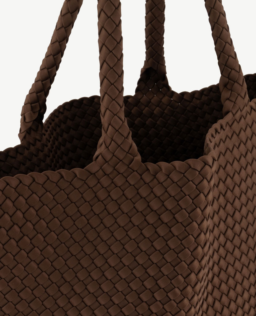Schoudertas - Shopper Groot - Gevlochten - Choco dichtbij