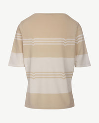 Gollé Haug - Gebreide top - ronde hals - Beige met wit