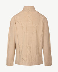 Gollé Haug - Pullover coll - kabel - Licht taupe, beige