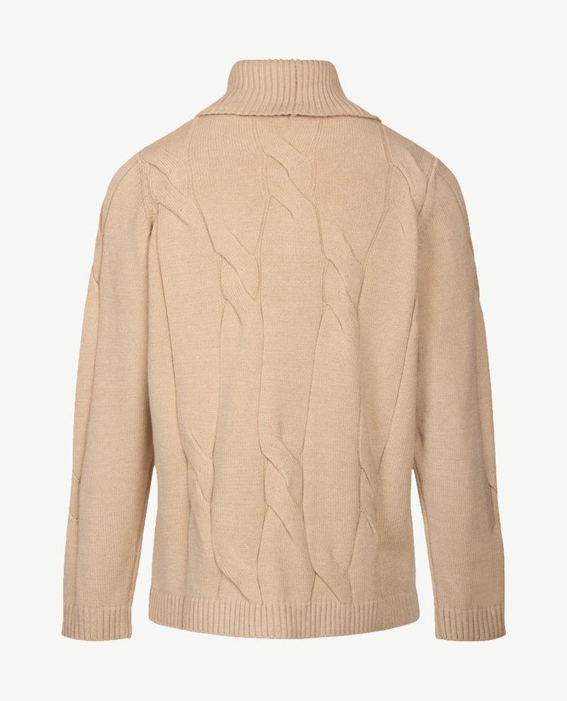 Gollé Haug - Pullover coll - kabel - Licht taupe, beige