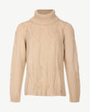 Gollé Haug - Pullover coll - kabel - Licht taupe, beige