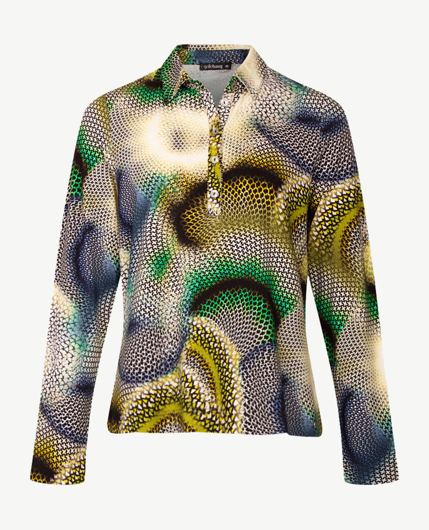 Gollé Haug - Polo - Multicolor met beige, groen, blauw en zwart