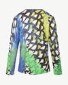 Gollé Haug - Lichte pullover V-hals - Groenen met blue, kobalt en grijs