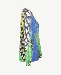 Gollé Haug - Lichte pullover V-hals - Groenen met blue, kobalt en grijs